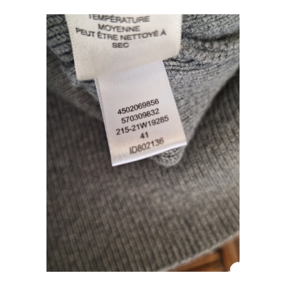 White House Black Market V-Neck Rib Knit Sweater Tank Shell Gray Large Stretchy - Picture 9 of 11